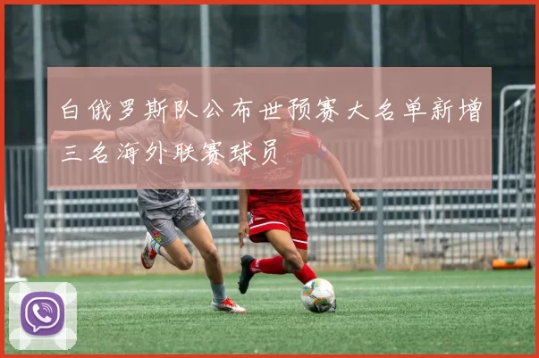 白俄罗斯队公布世预赛大名单新增三名海外联赛球员